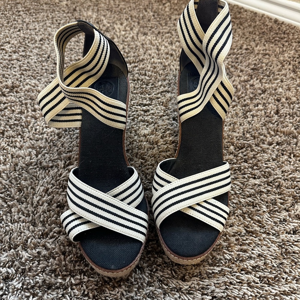Tory Burch Canvas Wedges